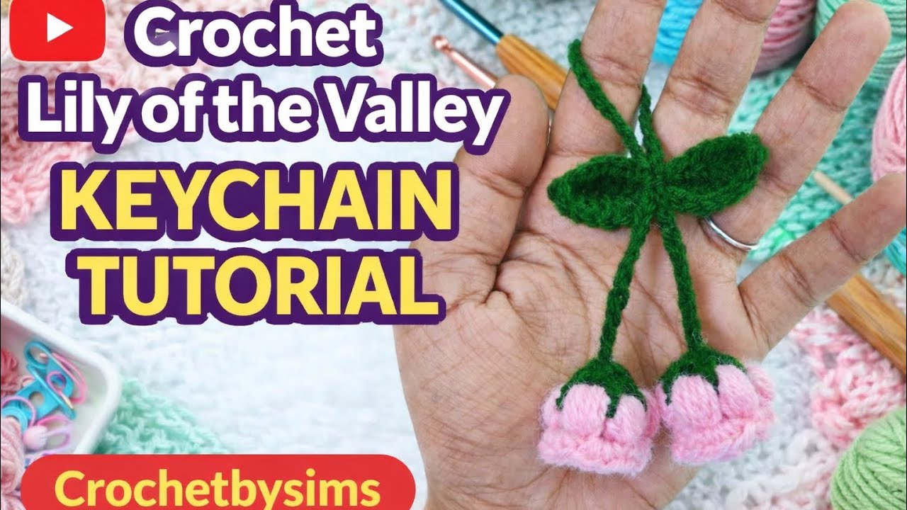 Crochet Lily of the Valley Flower Keychain Tutorial 🌸 | Easy & Aesthetic DIY #crochet 