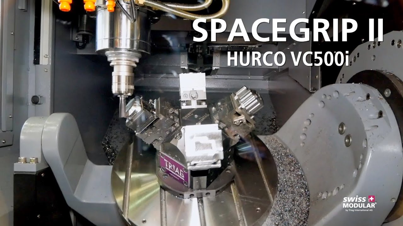 5-axis CNC milling |  SPACEGRIP II and HURCO VC500i #swissmodular