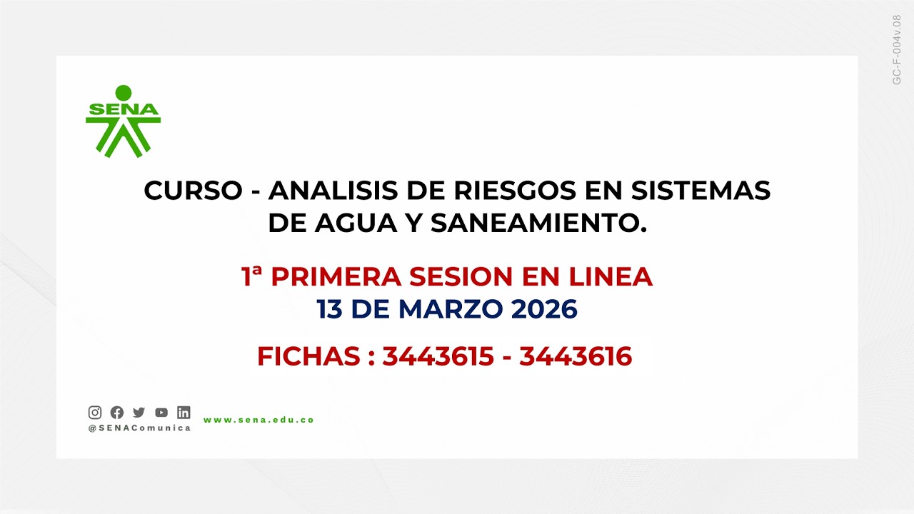 SESION 1 : CURSO ANALISIS DE RIESGOS EN SISTEMAS DE AGUA Y SANEAMIENTO (3443615 - 3443616)