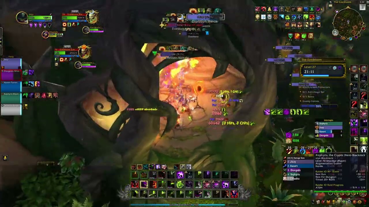 +27 Everbloom Tyrannical | M+ 10.2 Destruction Warlock POV