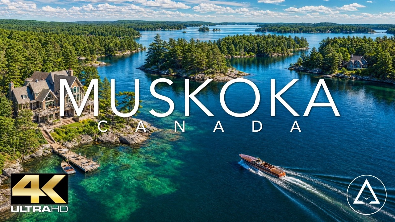 MUSKOKA - CANADA IN 4K DRONE FOOTAGE (ULTRA HD) - Beautiful Forest Landscapes Footage UHD