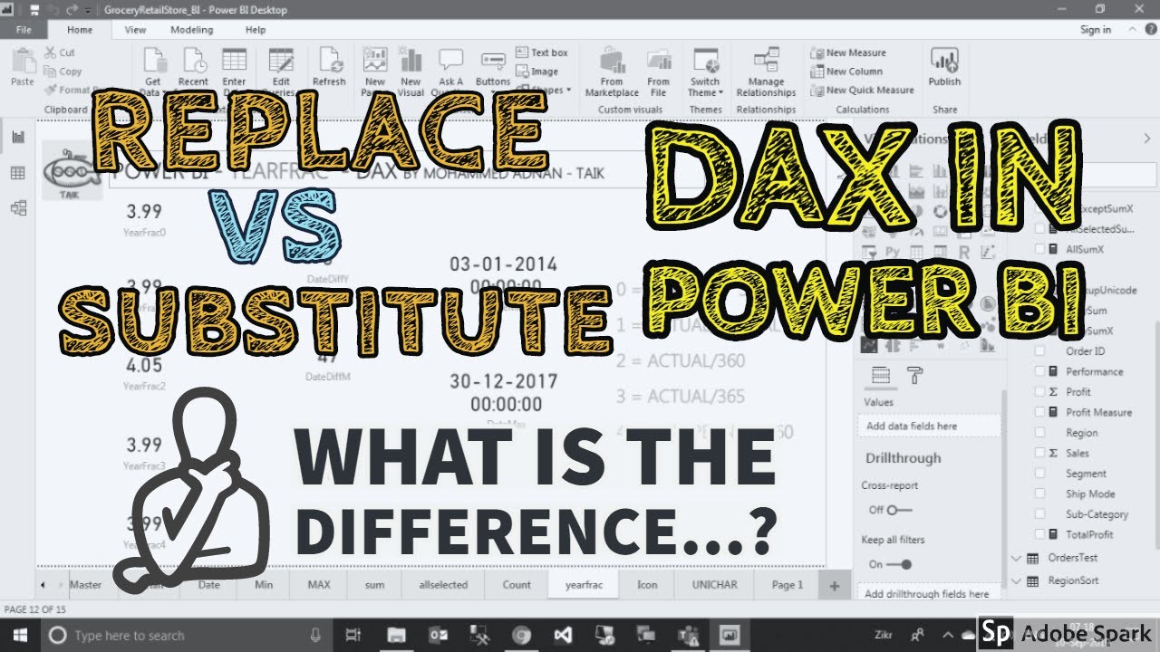 SUBSTITUTE VS REPLACE DAX IN Power BI - TAIK18 (6-21) Power BI