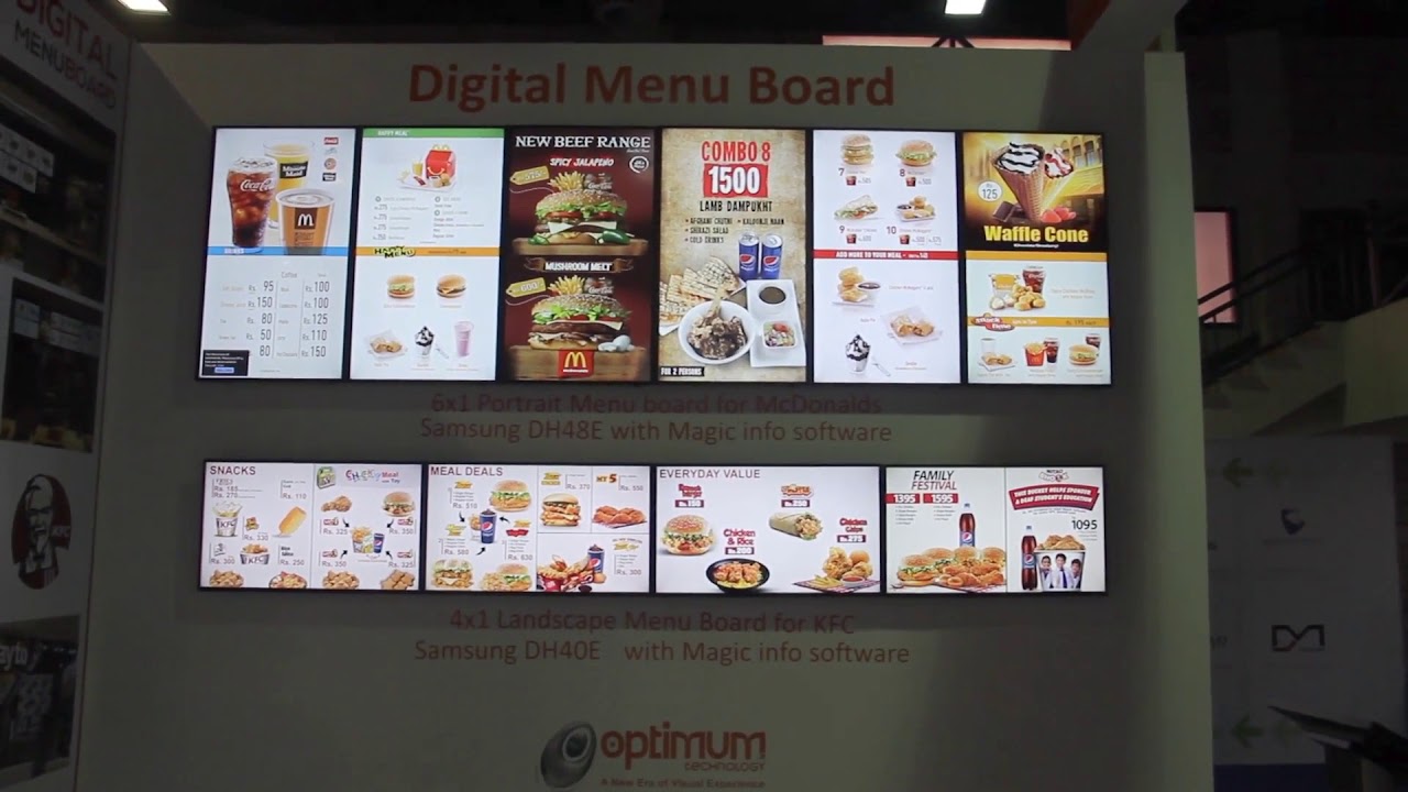 MC Donalds's & KFC Digital Menu Board