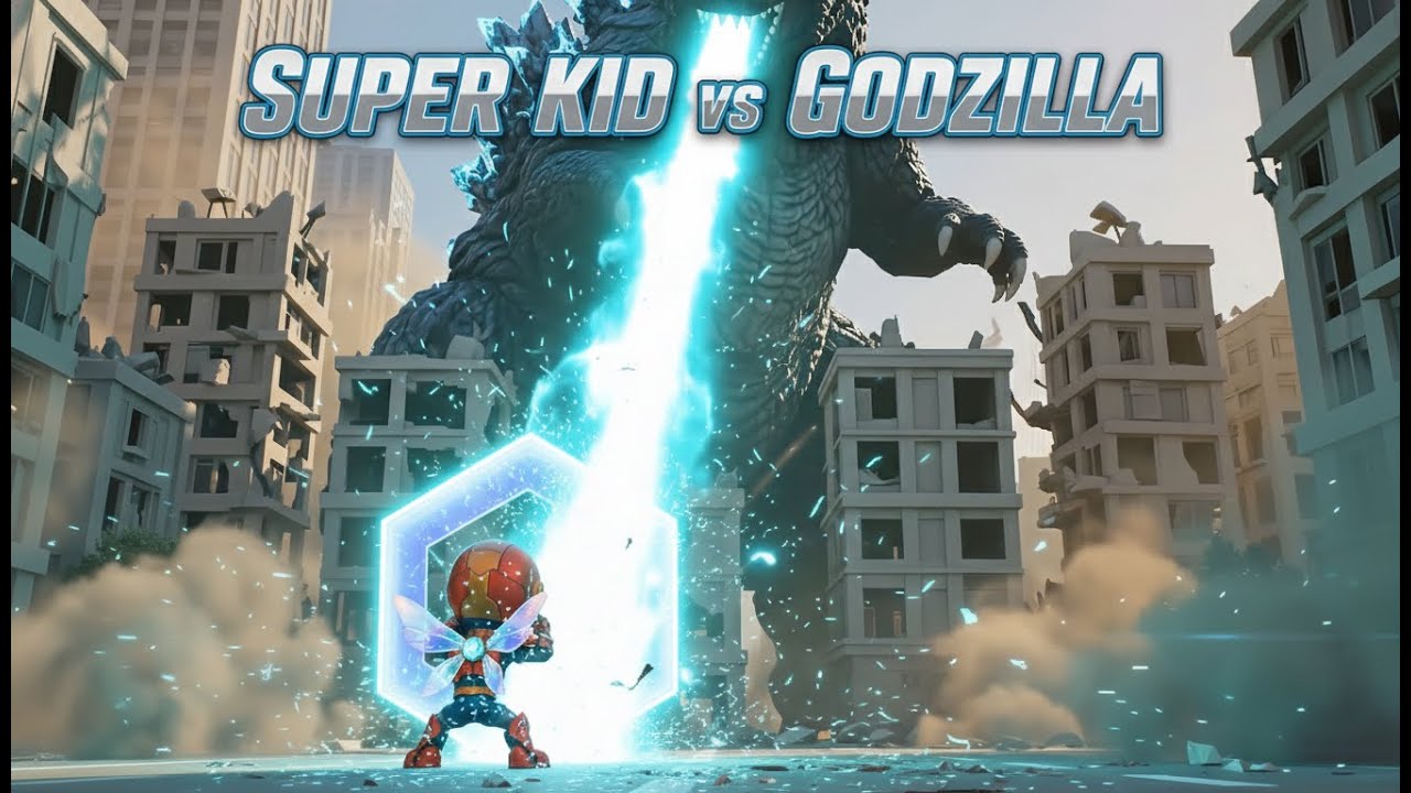 SuperKids vs Godzilla #cartoon #pixar #disney #superkids #godzilla #kindergarten #kidscartoon #kids