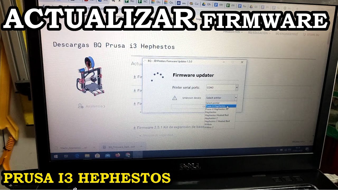 Actualizar Firmware BQ Prusa i3 Hephestos. 227