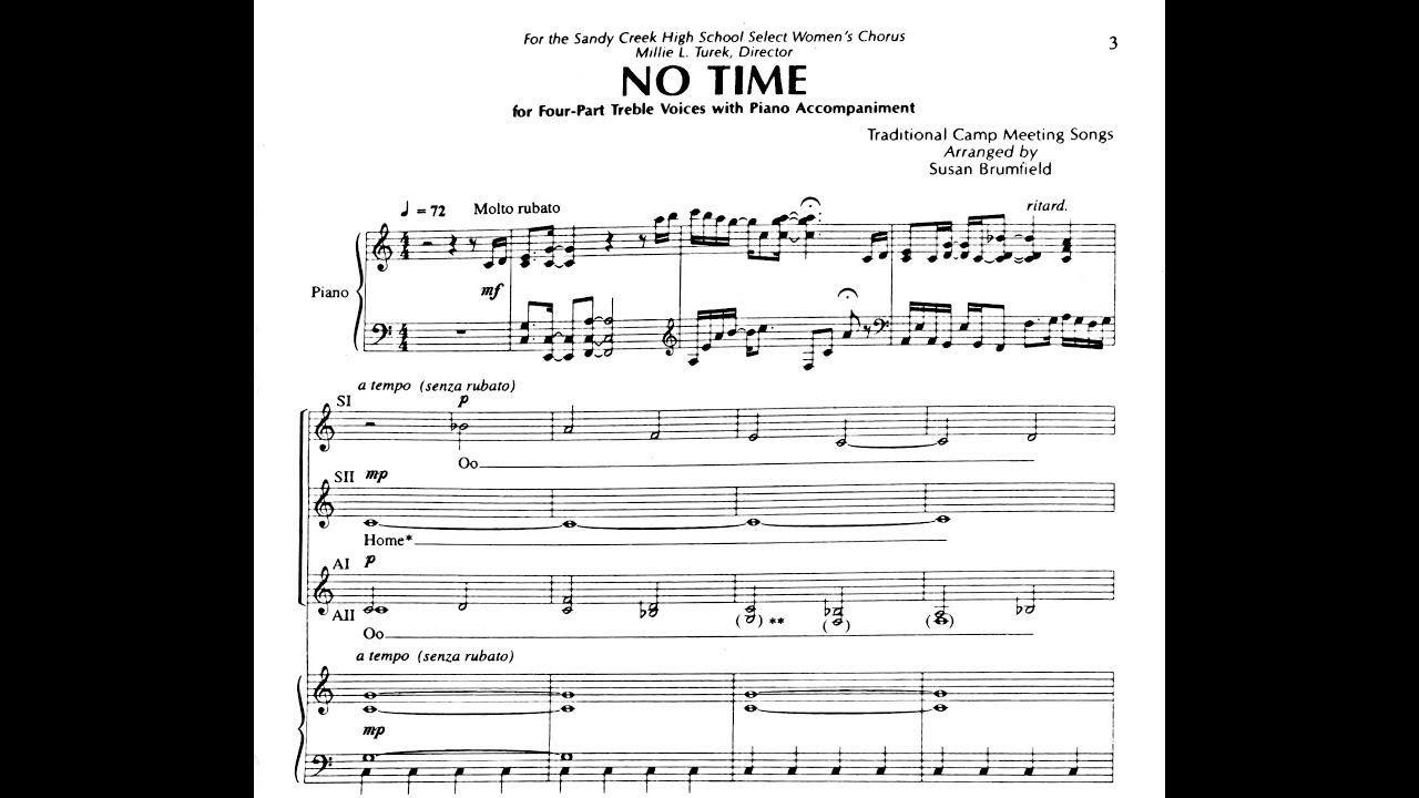 No Time - Virtual Choir Practice Track (All four parts)