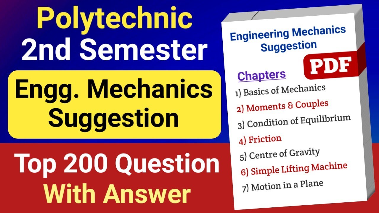 Engineering Mechanics Suggestion PDF | 2nd Semester Polytechnic | NatiTute