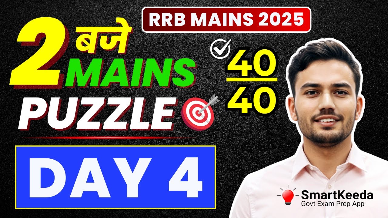 Mains High-Level Puzzle Series for All Bank Exams | Reasoning by Nagesh Sir | Day 4 #bankexams #rrb