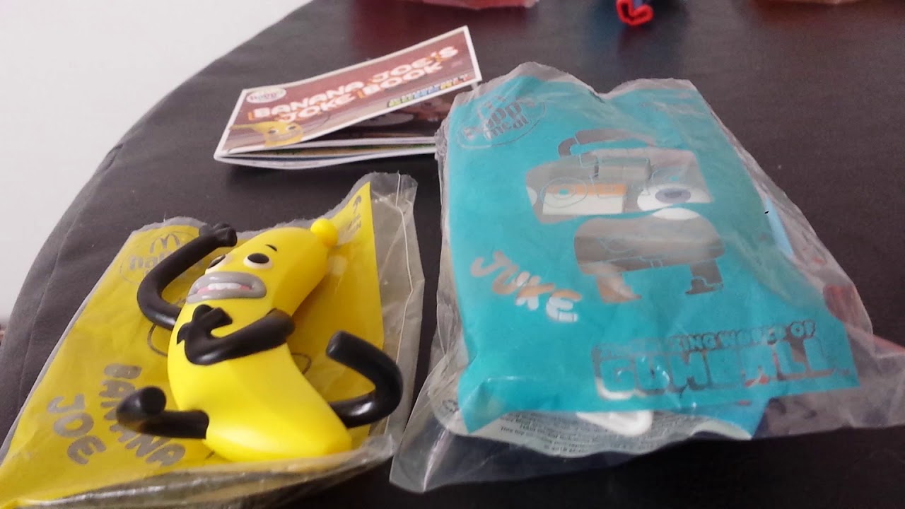 Mcdonald's the amazing world of gumball toys banana Joe and drawin and Juke