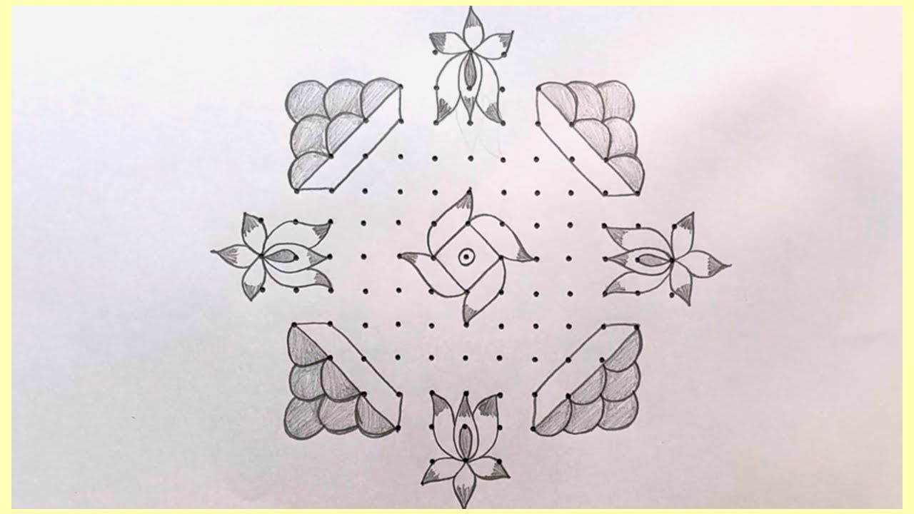 Pongal Rangoli for Beginners 🌺 Simple Sankaranti Special Rangoli 🌺 Flower Rangoli for Beginners 🌺