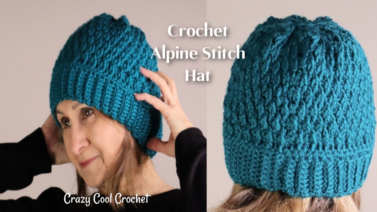 Crochet Alpine Stitch Hat / Gorgeous Detail