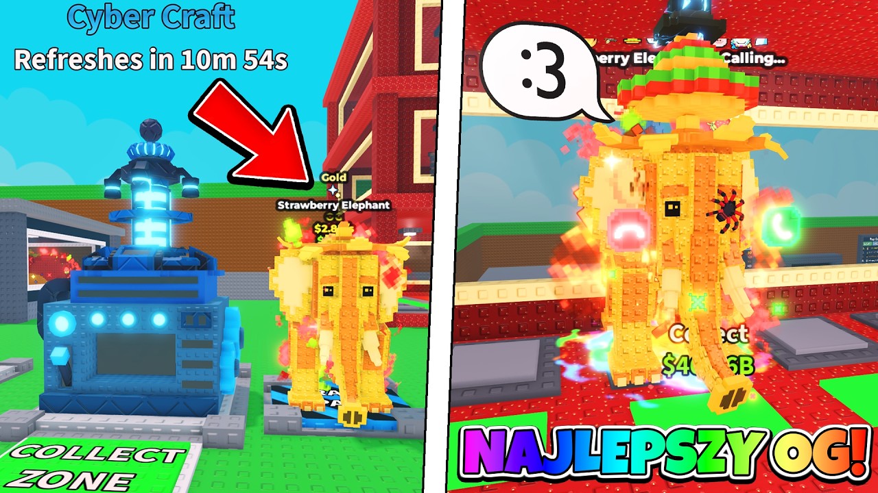 ZCRAFTOWAŁEM NAJLEPSZEGO OG STRAWBERRY ELEPHANTA W STEAL A BRAINROT! Roblox