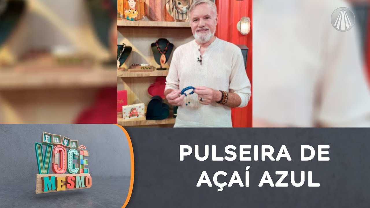 Faça uma linda pulseira entrelaçada, utilizando semente de açaí azul!