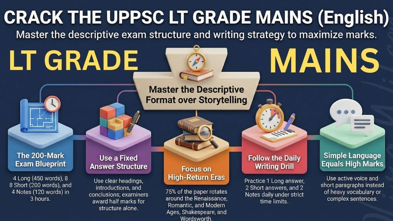 “UP LT Grade MAINS (English) – Complete Prep Strategy | Short & Long Answers | Maximum Marks Plan