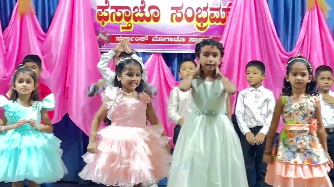 Dance by kids for titular feast celebration at St  Jacob Church Kateel 27 7 2025