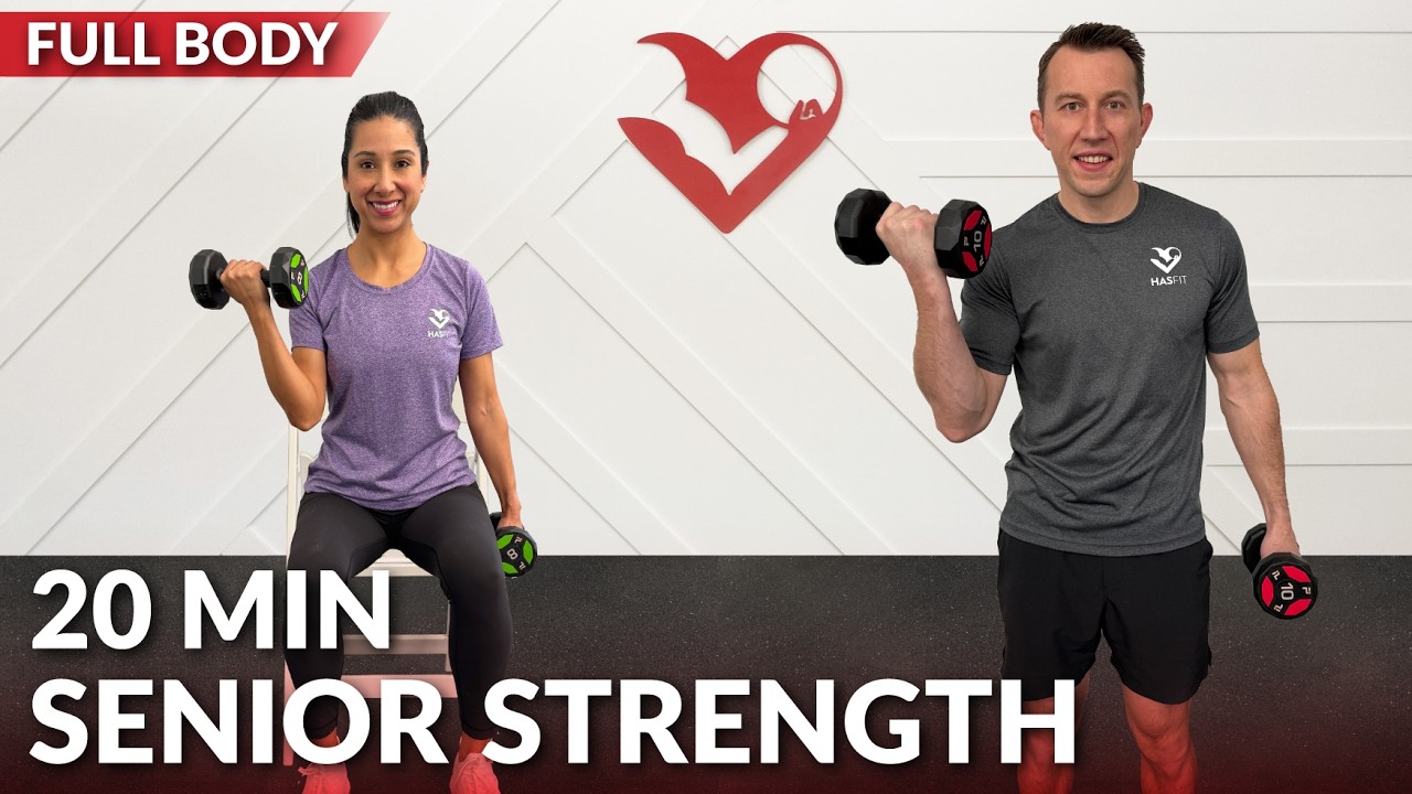 20 Min Strength Training for Seniors Exercise at Home for Over 60 & Elderly - Seated Chair Workout