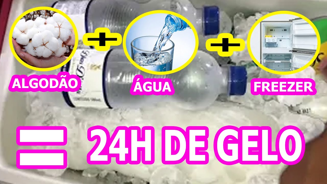 Gelo com algodão faz e tenha gelo por 24h