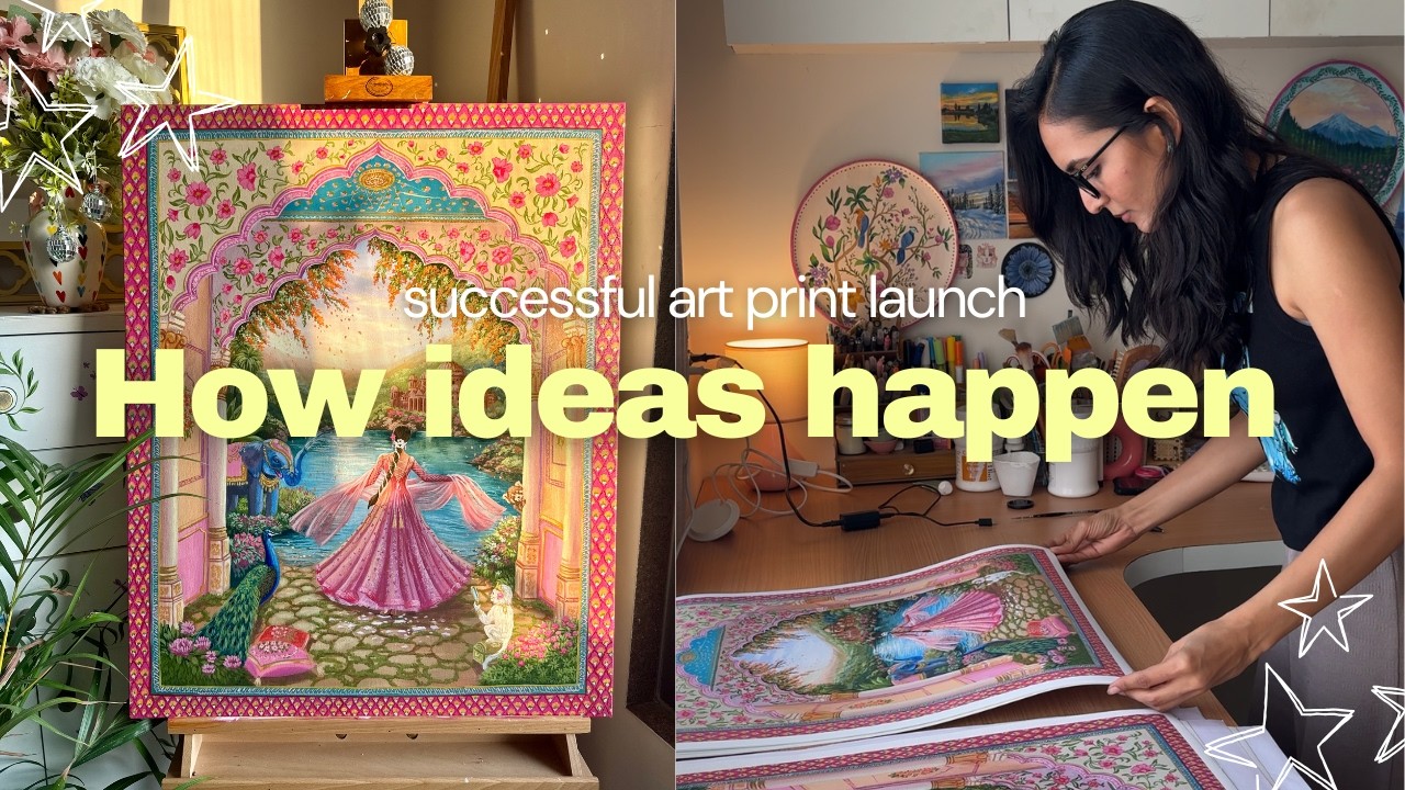 How Artist Find Inspiration🎨| Successful Art Print Launch | packing chaos| cozy art vlog.🌸🍵