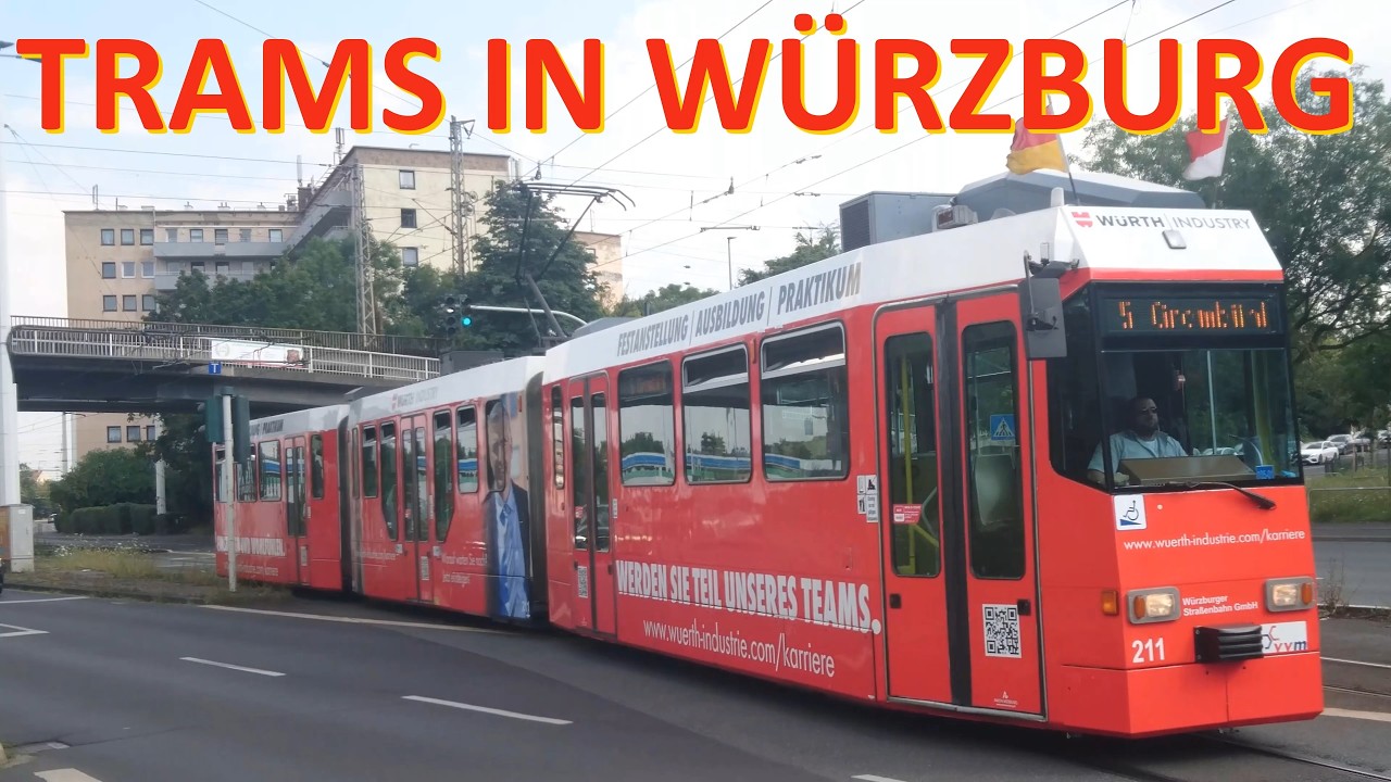 Tramwaje w Würzburgu (Niemcy)./Trams in Würzburg (Germany)./Straßenbahnen in Würzburg (Deutschland).