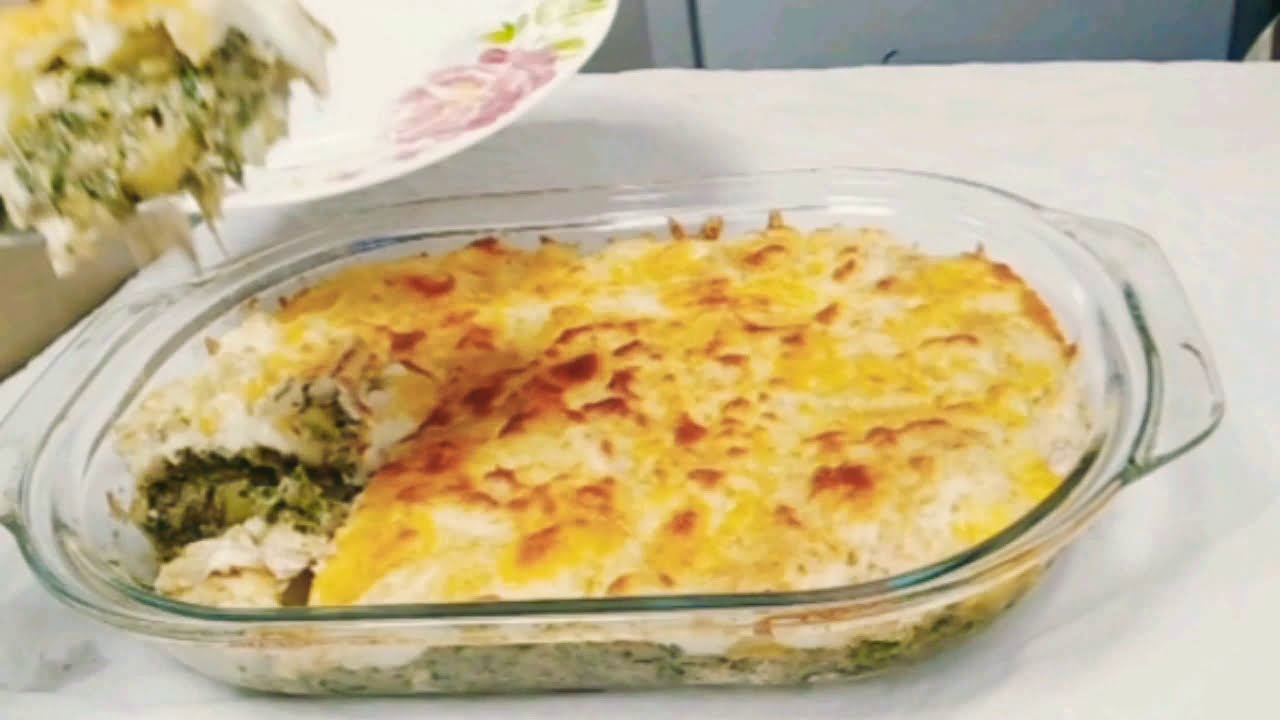 ግራተን ለእራት የሚሆን (ድንች በዶሮ እና በቆስጣ በክሬም