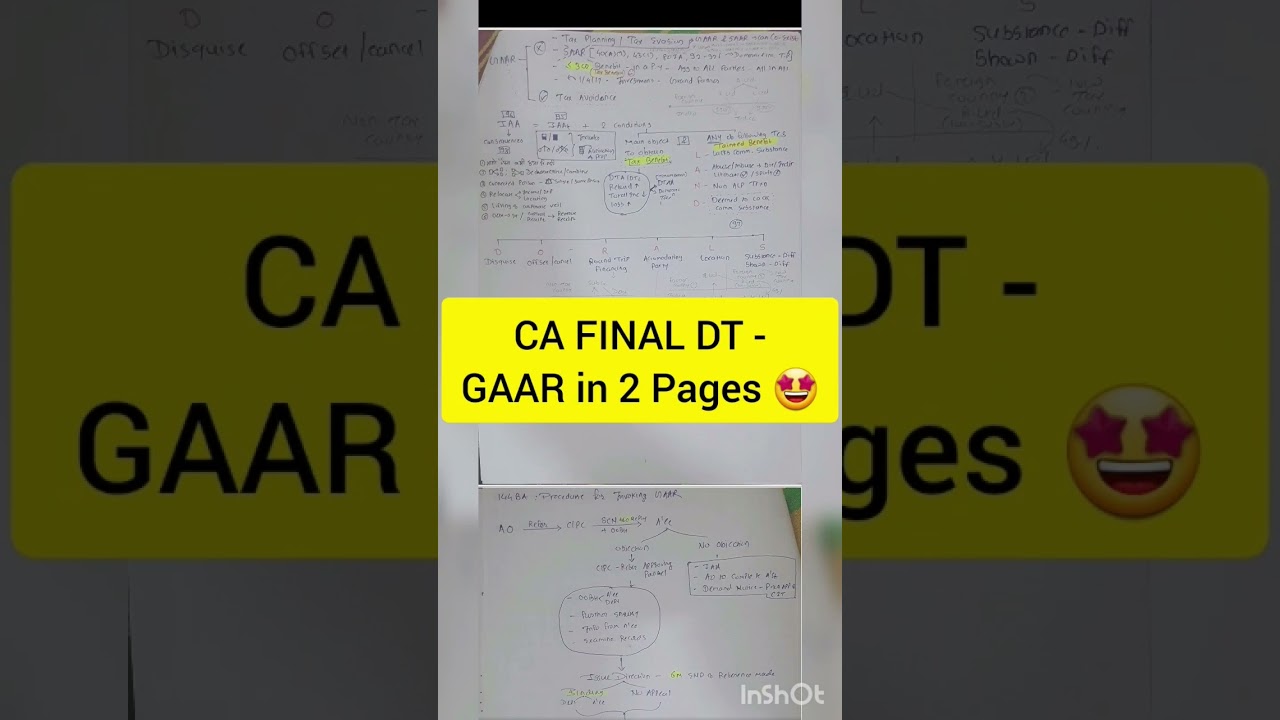 CA FINAL DT - GAAR in 2 Pages 🤩 