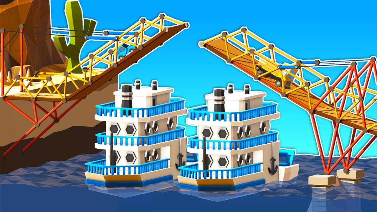 Строительство крупнейших в мире разводных мостов в Poly Bridge 2