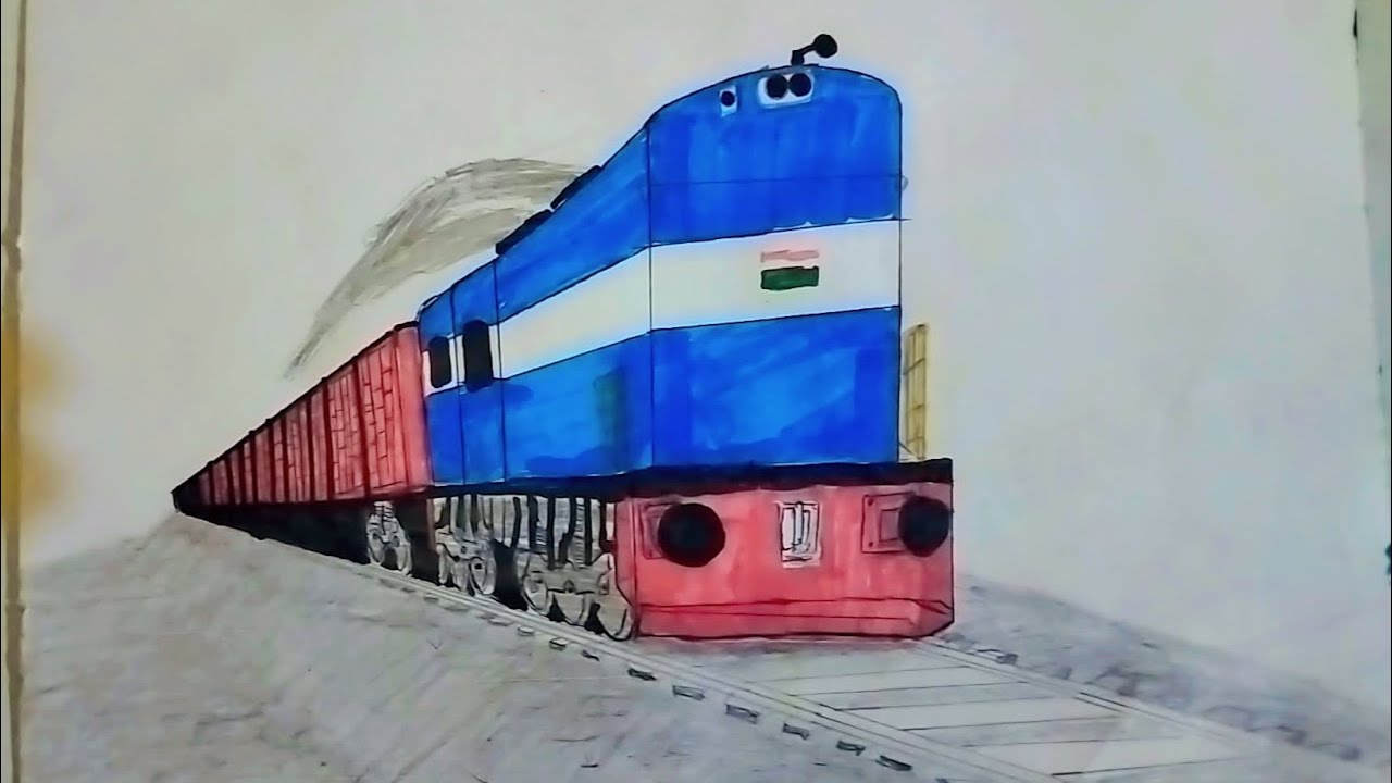 Diesel train Ka Chitra Kaise Banyaen How to make Train Ki Drawing 