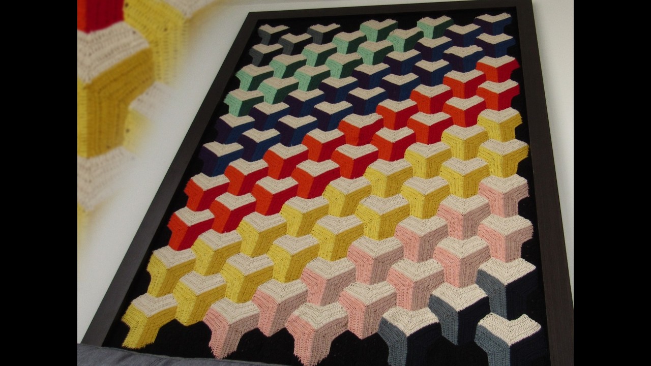 🖼️Aprende a TEJER una MANTA CUADRO 3D a CROCHET Tutorial paso a paso  ¡Efecto 3D impresionante!