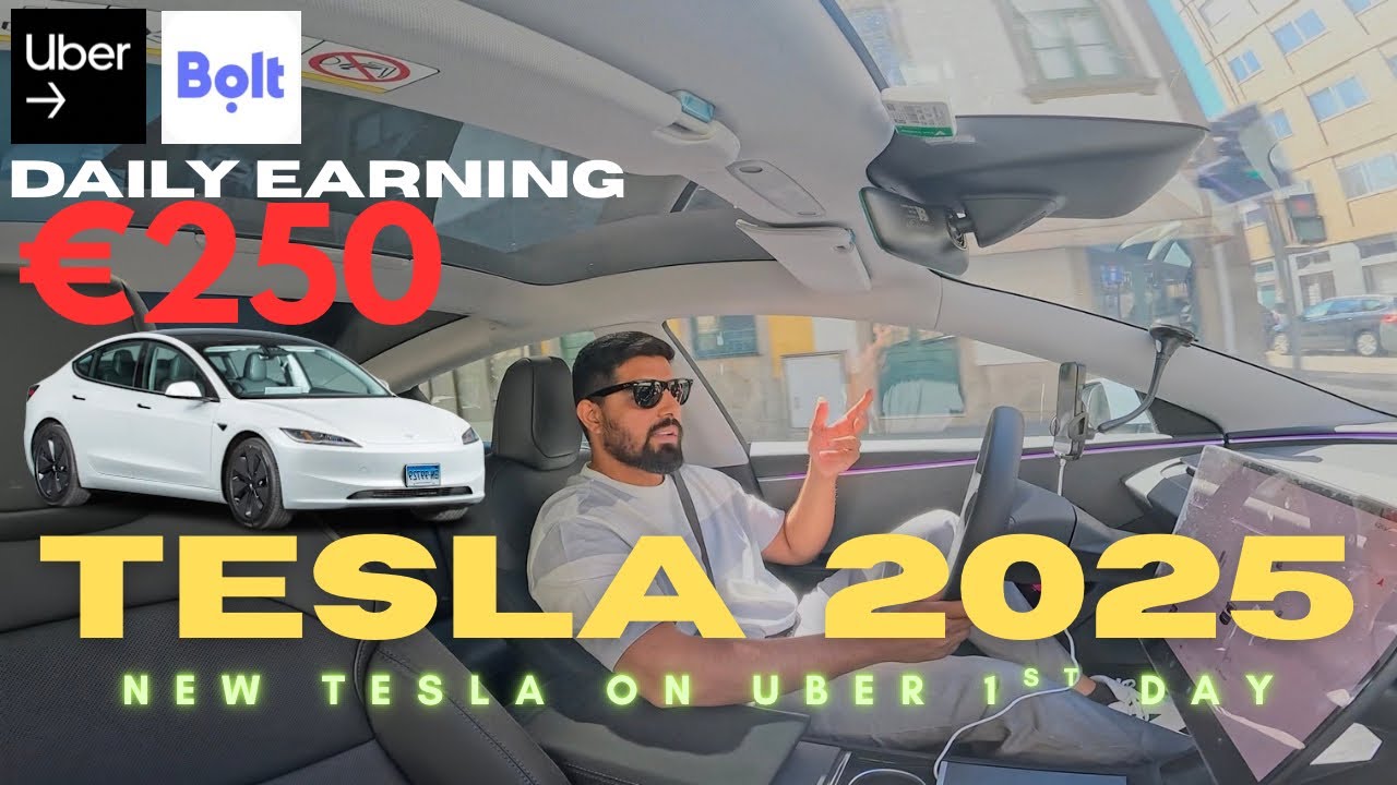 Brand New Tesla Model 3 2025 First Day On Uber 🇵🇹| Daily Earning