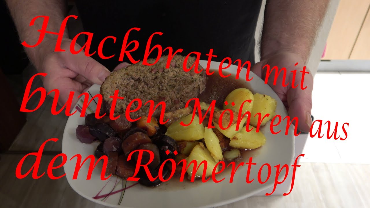 Hackbraten mit bunten Möhren aus dem Römertopf - Der Grilljunky 694