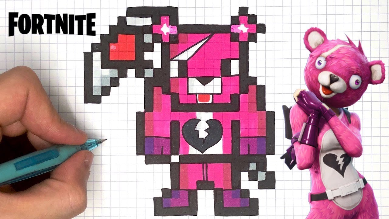 COMO DIBUJAR OSO PIXEL ART FORTNITE