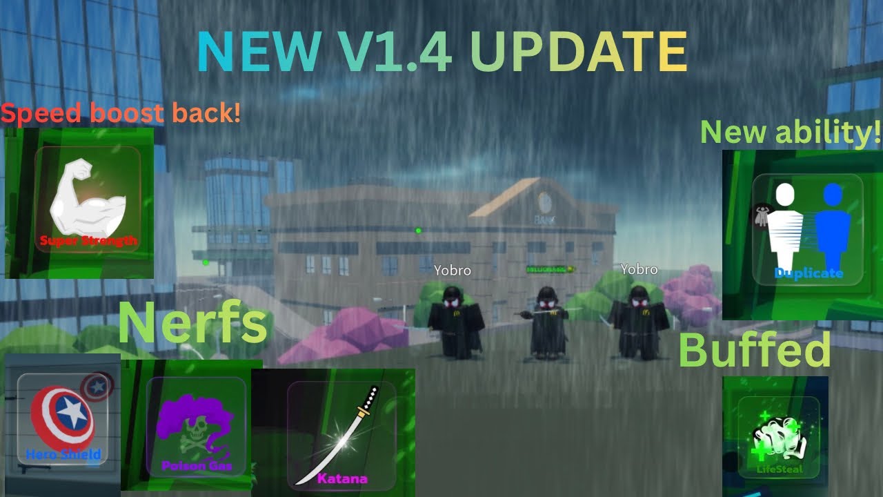 *NEW* V1.4 Update In Hero Legends (Buffs, Nerfs, Combat Balancing and More) (Roblox)