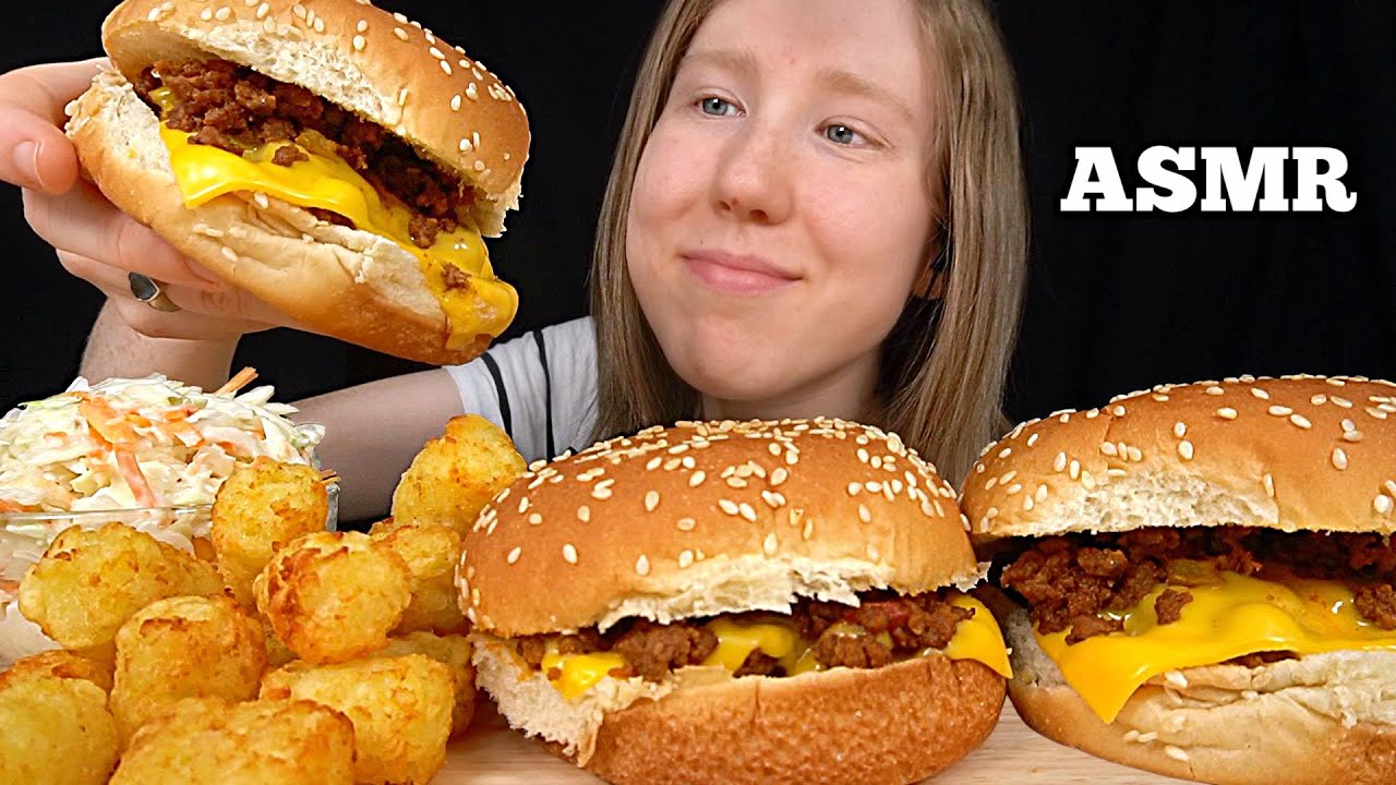 ASMR Sloppy Joes MUKBANG (No Talking) Cooking & Eating Sounds