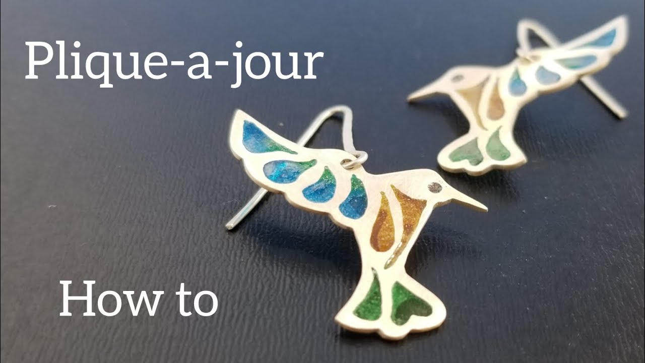 How to Make Plique-a-jour Enamel Jewelry. (humming bird earrings tutorial)