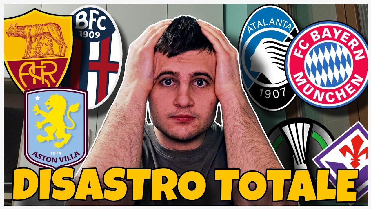 UN DISASTRO‼️😱 ROMA-BOLOGNA agli OTTAVI e ASTON VILLA ai QUARTI‼️😱 ATALANTA-BAYERN‼️😱 LA VIOLA...