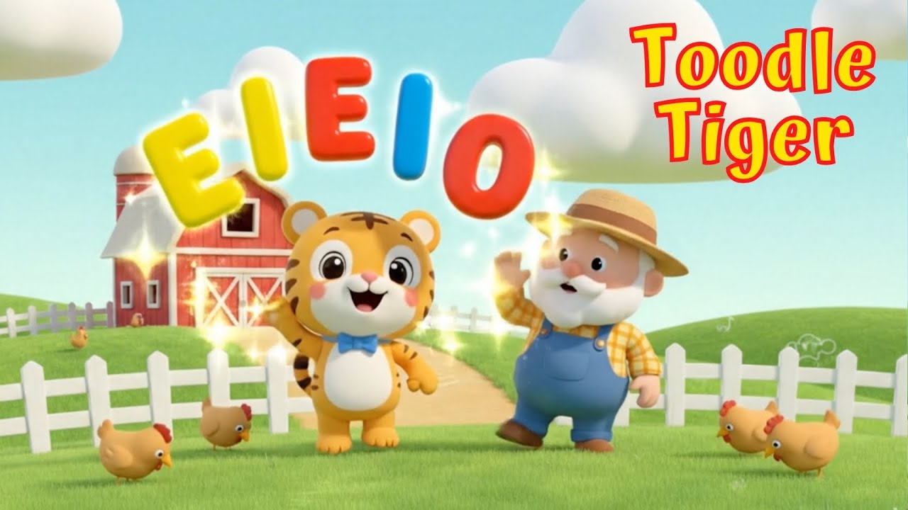 Old MacDonald Had a Farm E-I-E-I-O 🐖🐮 | Kids Learn Animals with Toodle Tiger & Farmer