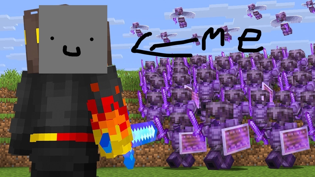 100 Players VS a Minecraft mid Mace master