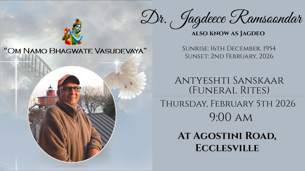 The Funeral Service of Dr. Jagdeece Ramsoondar (also know as Jagdeo)