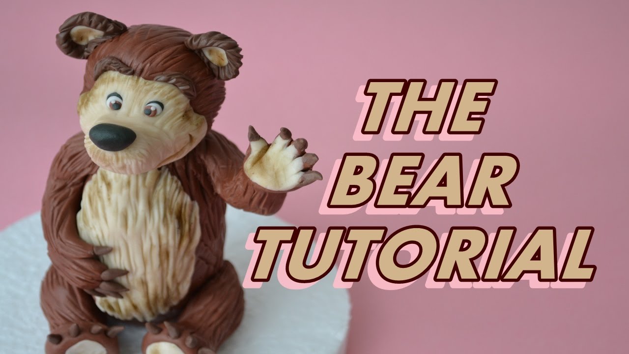 HOW TO MAKE THE BEAR (MASHA CARTOON) CAKE TOPPER FONDANT - ORSO PASTA ZUCCHERO TORTA