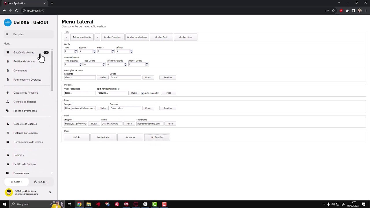 Componente Menu Lateral para UniGUI - Parte da paleta UniDSA - Delphi