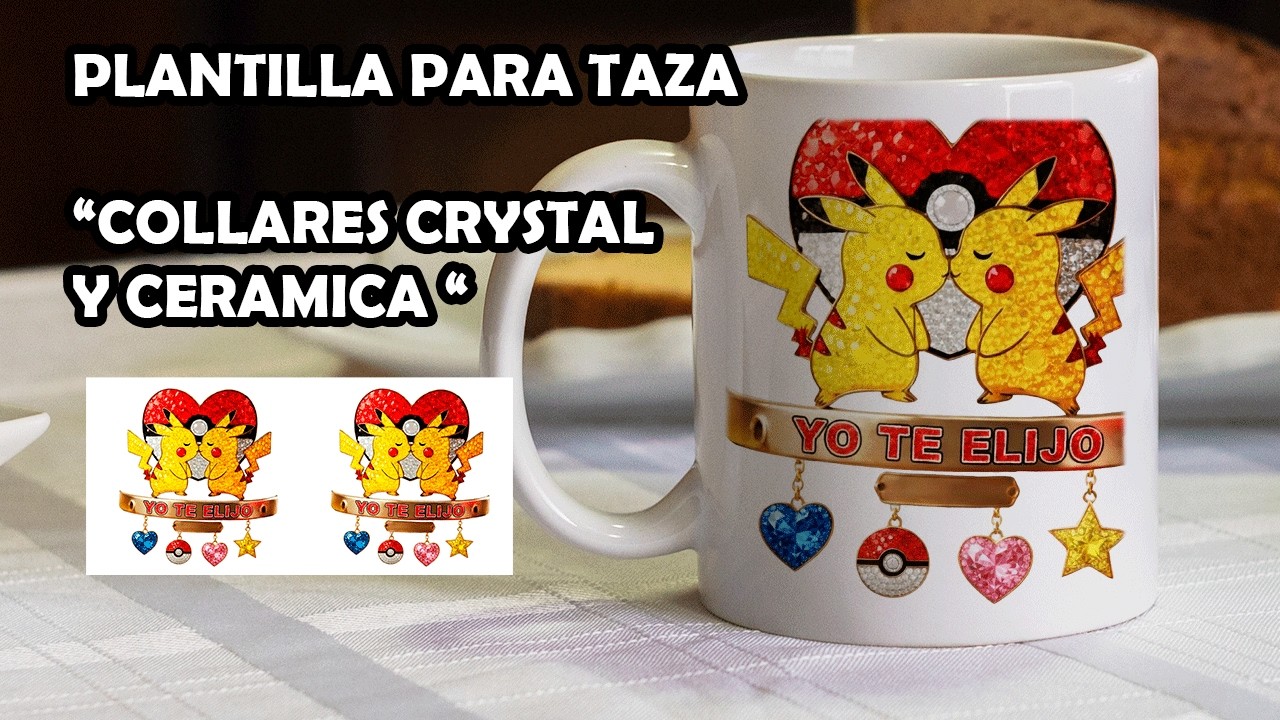 Diseños colgantes tipo cerámica para sublimación DE TAZAS 😍 | Pokémon y Disney | Plantilla GRATIS