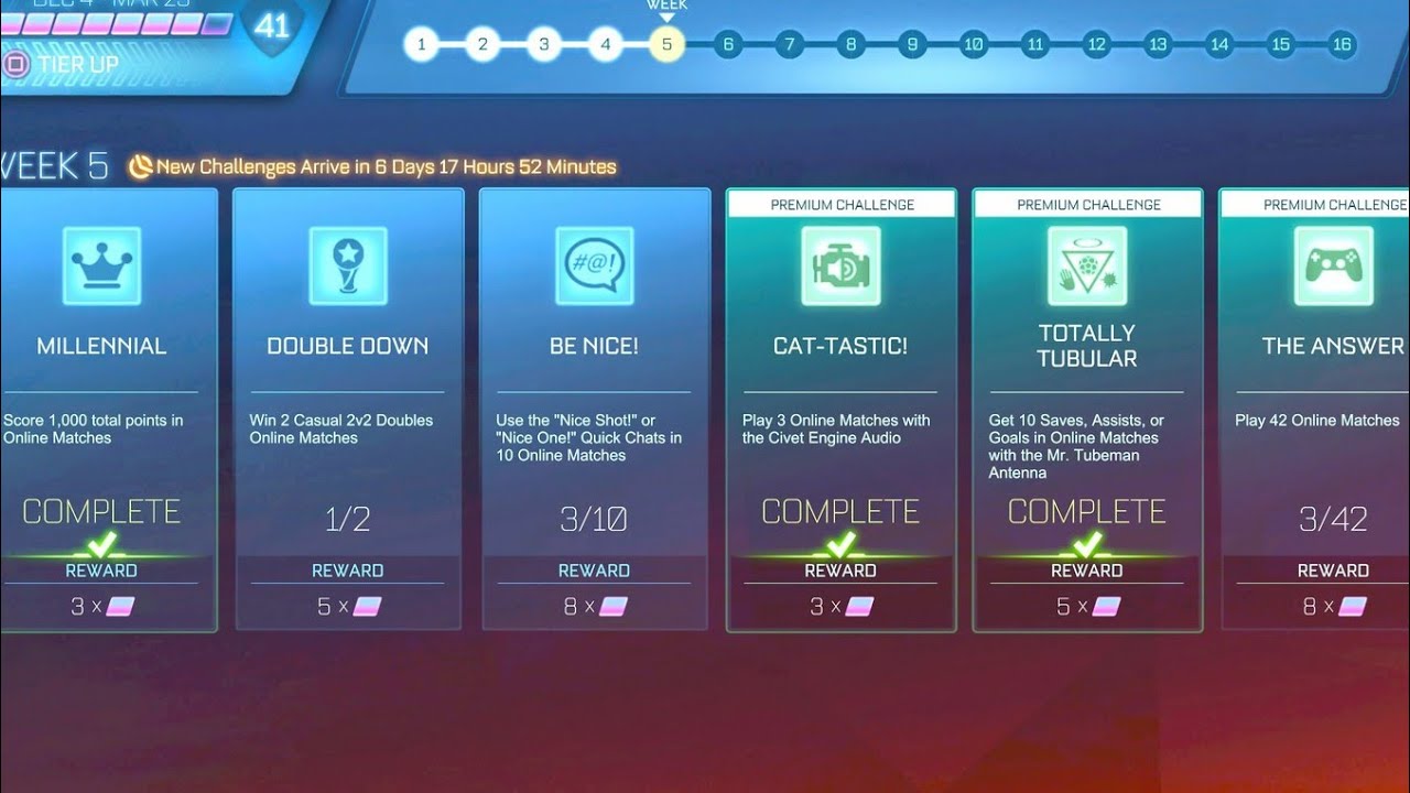 Week 5 Challenges! | Rocket Pass 5 | Rocket League