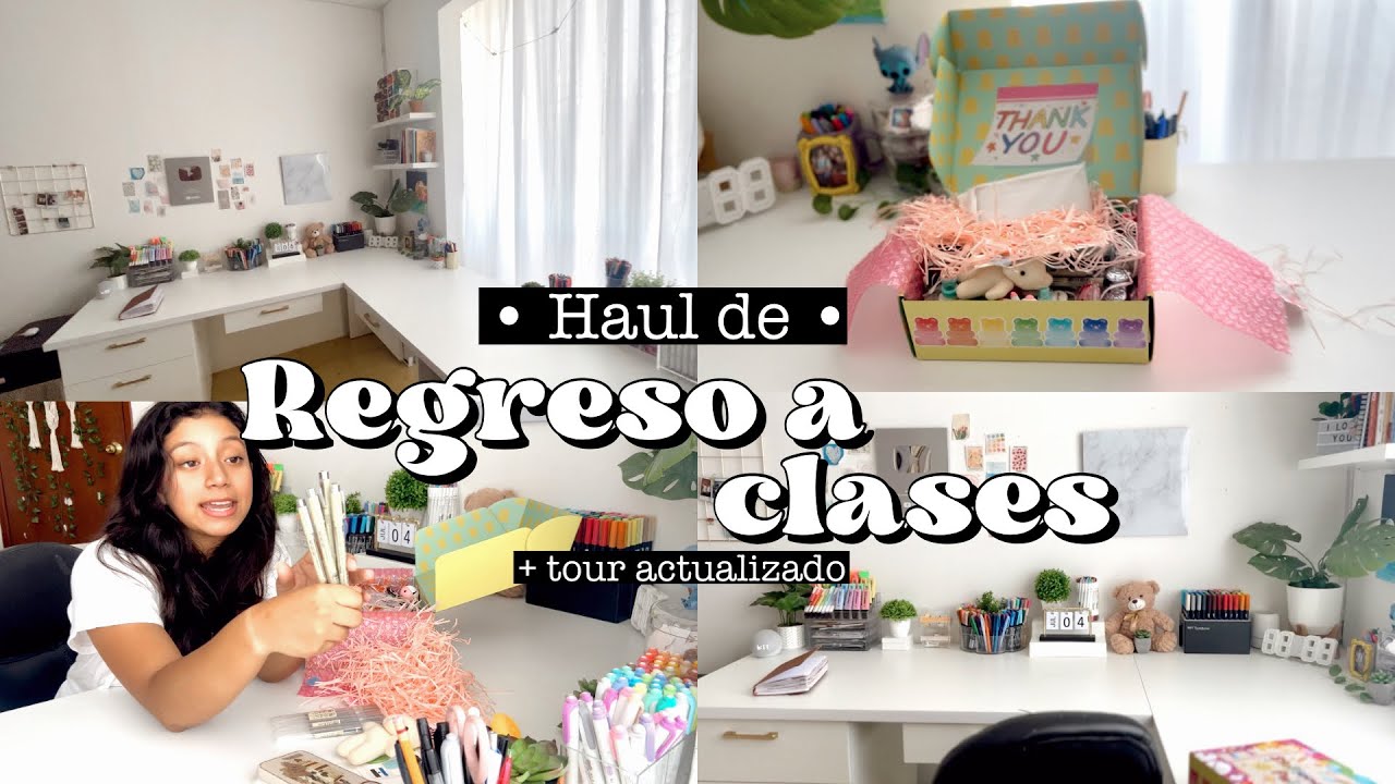 ✨Haul regreso a clases✨+ Tour por mi nuevo escritorio📝🌷🌈🪴