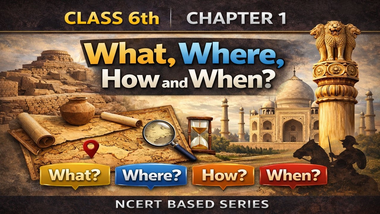 Class 6 History Chapter 1 | What, Where, How and When | NCERT Explained in Hindi