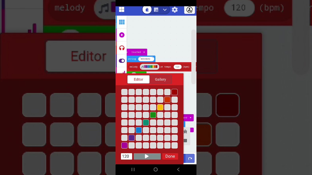 Microbit : Code for name , heart , music , happy face :)