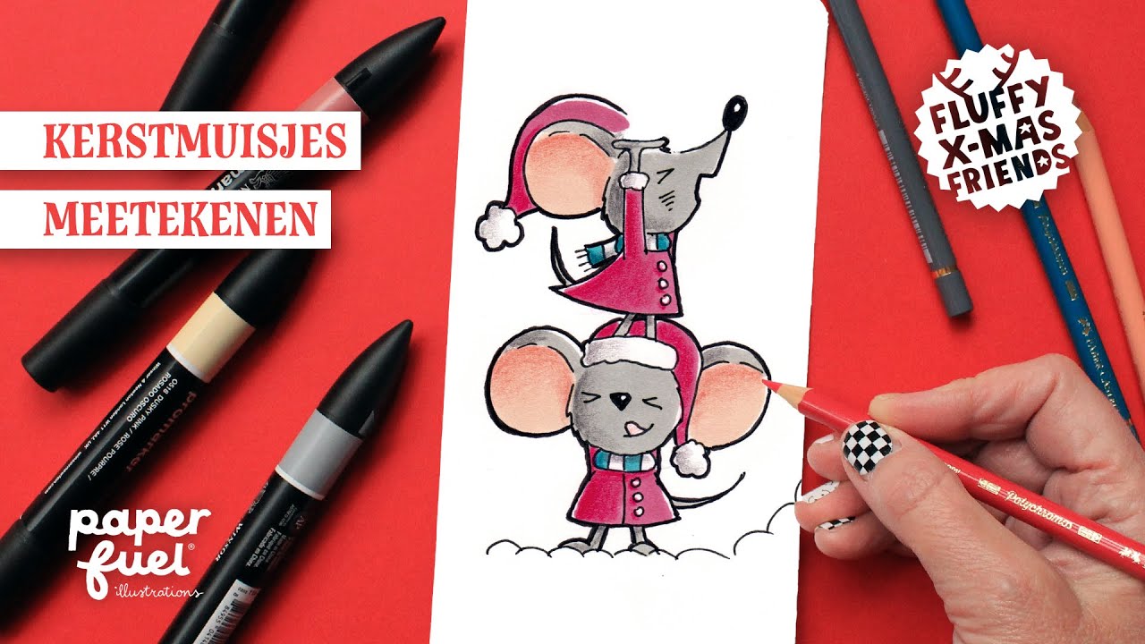 Kerstmuisjes tekenen met Karin Luttenberg