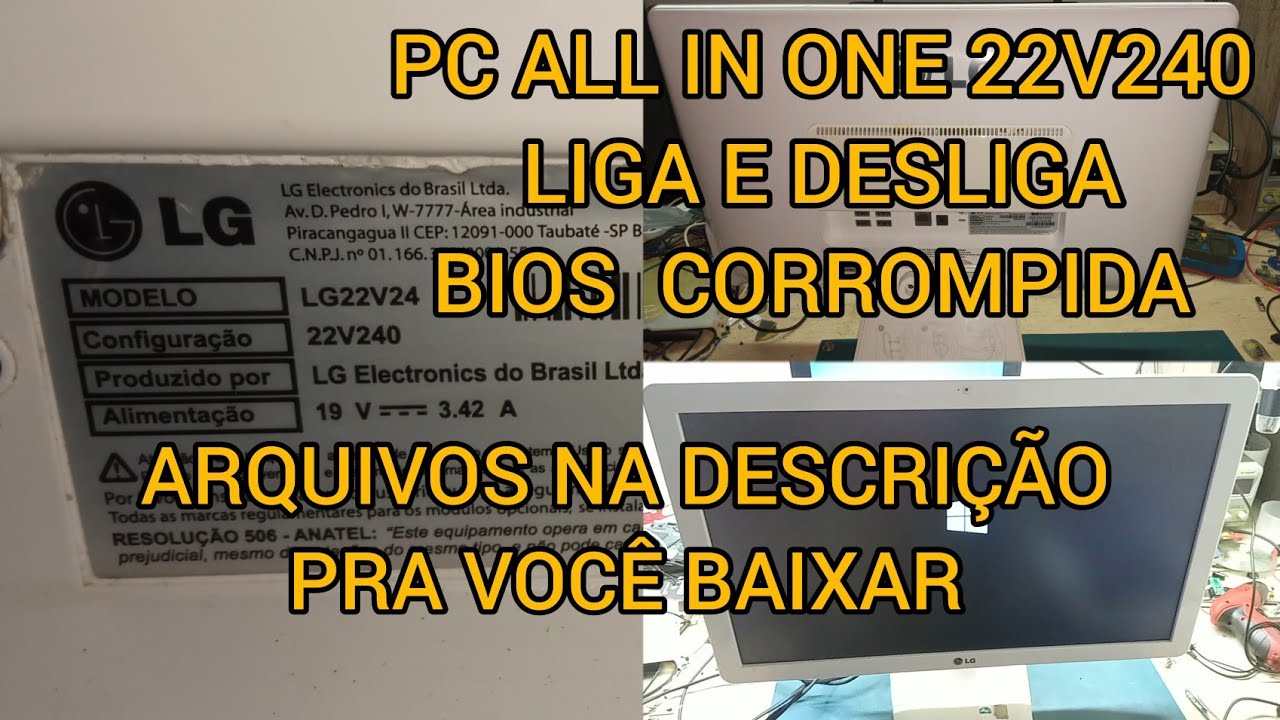 pc all in one 22v240 LG liga e desliga sem imagem
