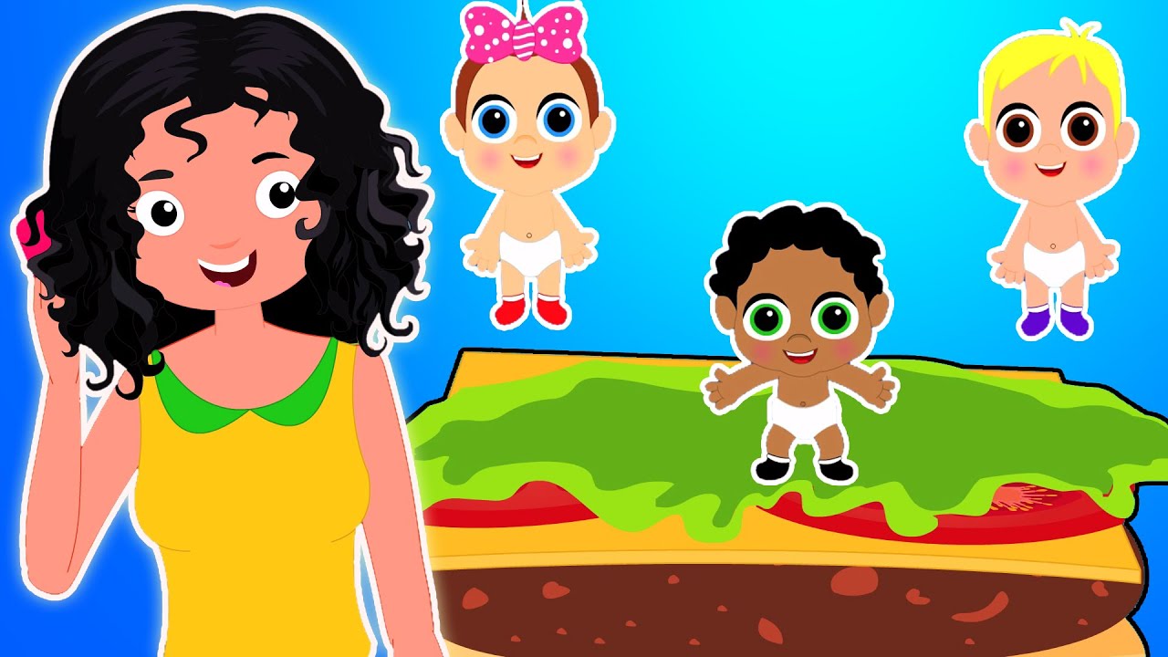 Cinco pequeños bebés | Cartoon para los niños | video educativo | la poesía infantile