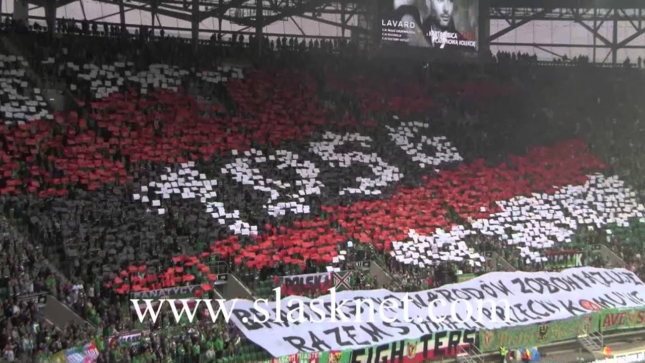 Śląsk Wrocław - Lech Poznań: oprawa 1956 - braterstwo narodów zobowiązuje (2013.05.30)