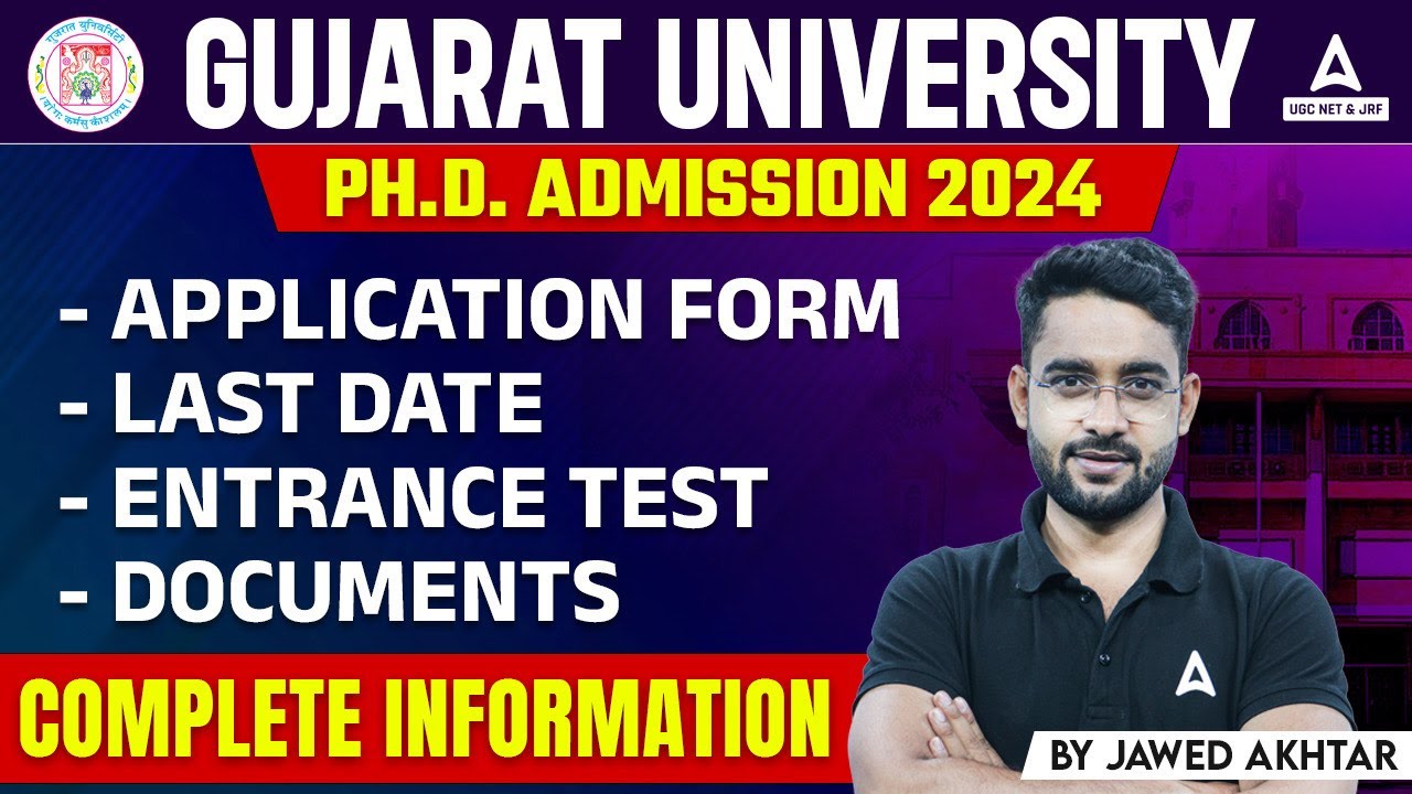 Gujarat University Ph.D Admission 2024 | Complete Details | Application Form | Last Date ?